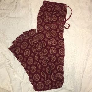 burgundy brandy melville flowy pants